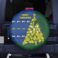 Solomon Islands Christmas Spare Tire Cover Seashell Xmas Tree Tribal Waves - Polynesian Pride
