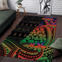 New Caledonia Christmas Area Rug Seashell Xmas Tree Tribal Waves - Polynesian Pride