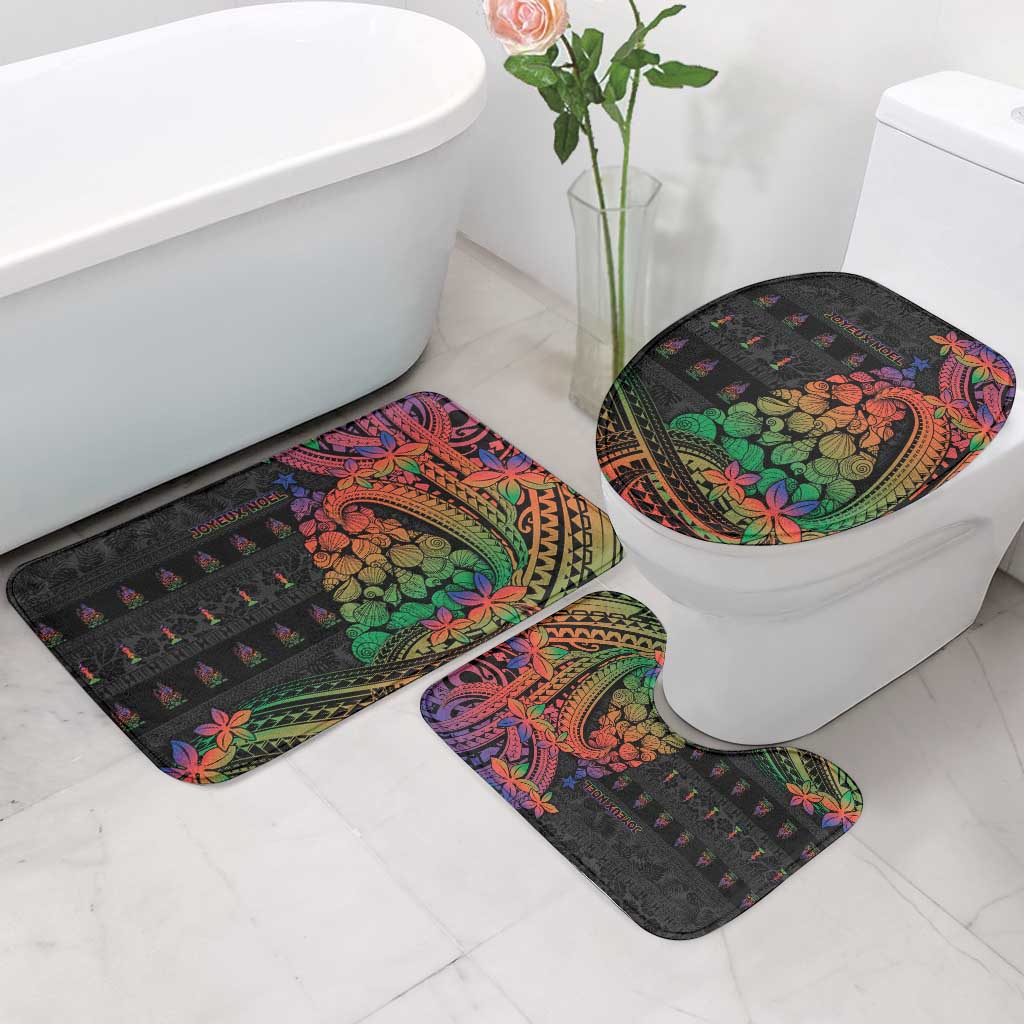 New Caledonia Christmas Bathroom Set Seashell Xmas Tree Tribal Waves - Polynesian Pride