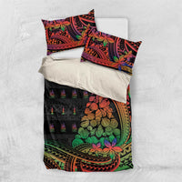 New Caledonia Christmas Bedding Set Seashell Xmas Tree Tribal Waves - Polynesian Pride