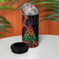 New Caledonia Christmas 4 in 1 Can Cooler Tumbler Seashell Xmas Tree Tribal Waves - Polynesian Pride