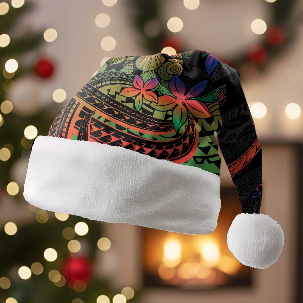 New Caledonia Christmas Santa Hat Seashell Xmas Tree Tribal Waves - Polynesian Pride