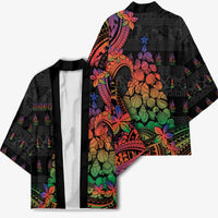 New Caledonia Christmas Kimono Seashell Xmas Tree Tribal Waves - Polynesian Pride