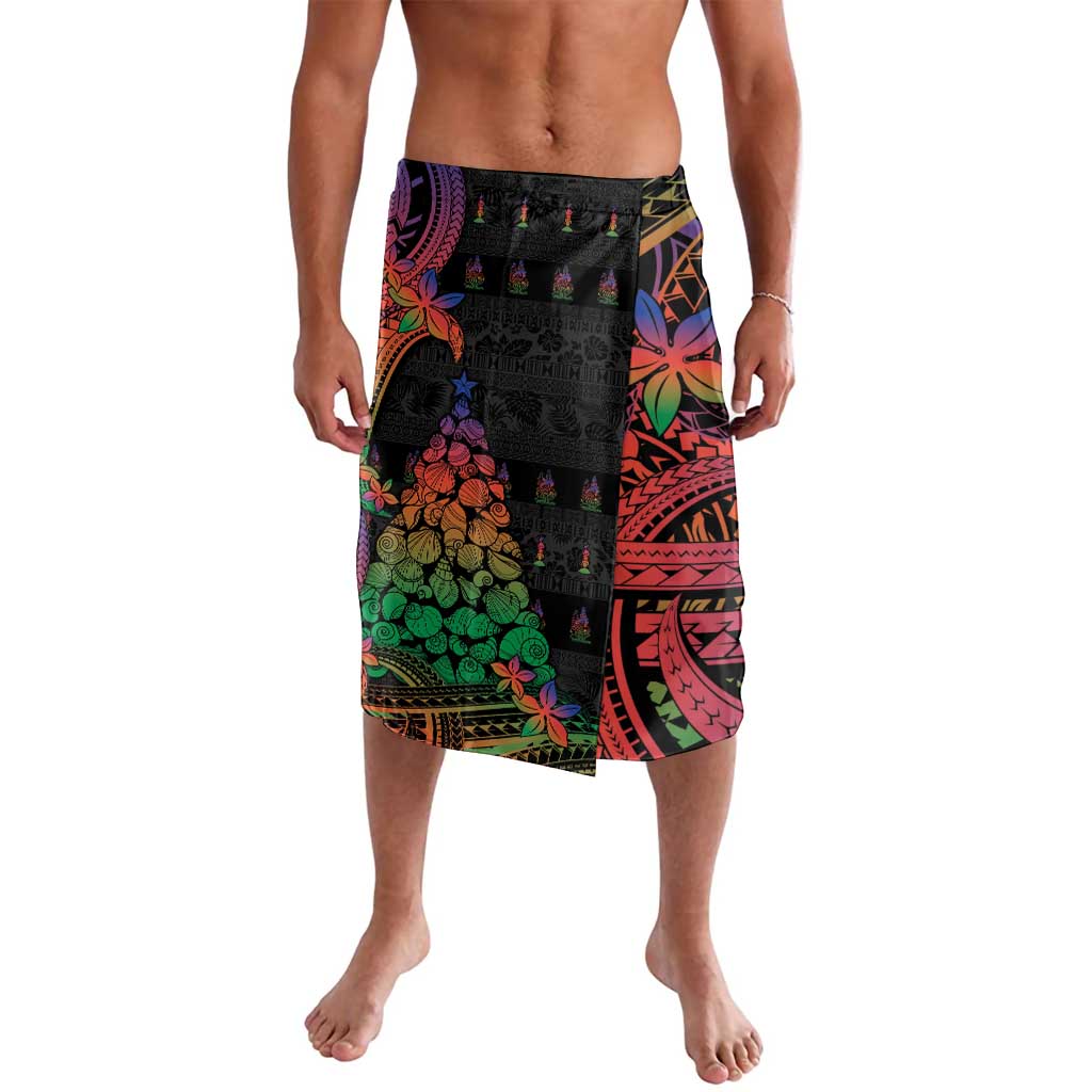 New Caledonia Christmas Lavalava Seashell Xmas Tree Tribal Waves - Polynesian Pride