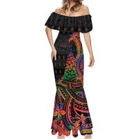 New Caledonia Christmas Mermaid Dress Seashell Xmas Tree Tribal Waves - Polynesian Pride