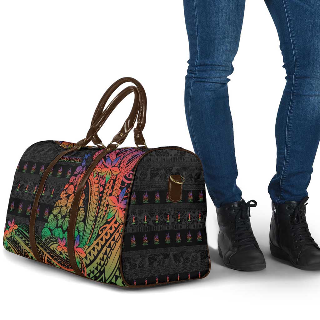 New Caledonia Christmas Travel Bag Seashell Xmas Tree Tribal Waves - Polynesian Pride