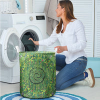 Polynesia Mother Nature Laundry Basket Glowing Heart Spiral Tropical Vine Floral