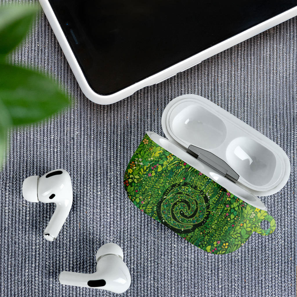 Polynesia Mother Nature AirPods Case Glowing Heart Spiral Tropical Vine Floral