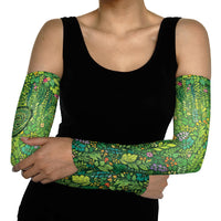 Polynesia Mother Nature Arm Sleeves Glowing Heart Spiral Tropical Vine Floral