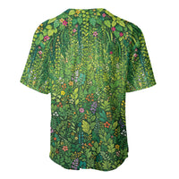 Polynesia Mother Nature Baseball Jersey Glowing Heart Spiral Tropical Vine Floral