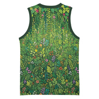 Polynesia Mother Nature Basketball Jersey Glowing Heart Spiral Tropical Vine Floral