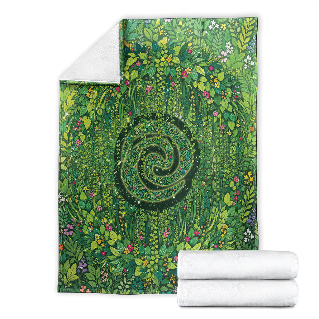 Polynesia Mother Nature Blanket Glowing Heart Spiral Tropical Vine Floral