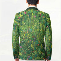 Polynesia Mother Nature Blazer Glowing Heart Spiral Tropical Vine Floral