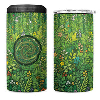 Polynesia Mother Nature 4 in 1 Can Cooler Tumbler Glowing Heart Spiral Tropical Vine Floral