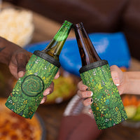 Polynesia Mother Nature 4 in 1 Can Cooler Tumbler Glowing Heart Spiral Tropical Vine Floral