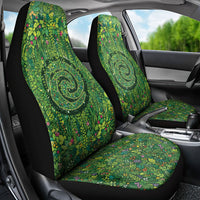 Polynesia Mother Nature Car Seat Cover Glowing Heart Spiral Tropical Vine Floral