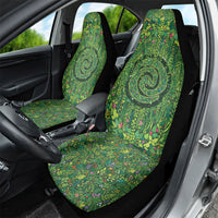 Polynesia Mother Nature Car Seat Cover Glowing Heart Spiral Tropical Vine Floral