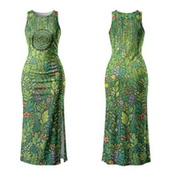 Polynesia Mother Nature Couples Matching Tank Maxi Dress and Hawaiian Shirt Glowing Heart Spiral Tropical Vine Floral