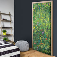 Polynesia Mother Nature Door Cover Glowing Heart Spiral Tropical Vine Floral