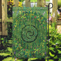 Polynesia Mother Nature Garden Flag Glowing Heart Spiral Tropical Vine Floral
