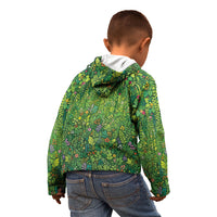 Polynesia Mother Nature Kid Hoodie Glowing Heart Spiral Tropical Vine Floral