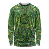 Polynesia Mother Nature Long Sleeve Shirt Glowing Heart Spiral Tropical Vine Floral