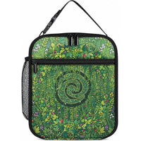 Polynesia Mother Nature Lunch Bag Glowing Heart Spiral Tropical Vine Floral
