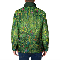 Polynesia Mother Nature Padded Jacket Glowing Heart Spiral Tropical Vine Floral