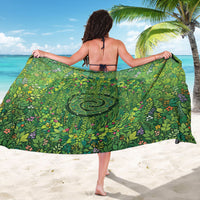 Polynesia Mother Nature Sarong Glowing Heart Spiral Tropical Vine Floral