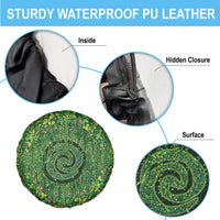 Polynesia Mother Nature Spare Tire Cover Glowing Heart Spiral Tropical Vine Floral
