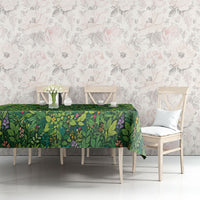 Polynesia Mother Nature Tablecloth Glowing Heart Spiral Tropical Vine Floral