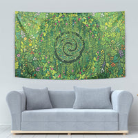 Polynesia Mother Nature Tapestry Glowing Heart Spiral Tropical Vine Floral