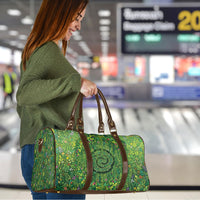 Polynesia Mother Nature Travel Bag Glowing Heart Spiral Tropical Vine Floral