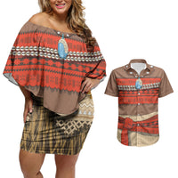 Polynesia Ocean Princess Inspired Cosplay Costume Couples Matching Off Shoulder Short Dress and Hawaiian Shirt