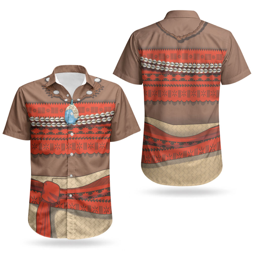 Polynesia Ocean Princess Inspired Cosplay Costume Couples Matching Short Sleeve Bodycon Dress and Hawaiian Shirt
