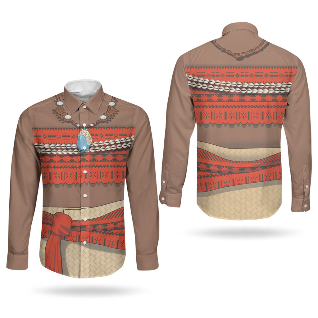 Polynesia Ocean Princess Inspired Cosplay Costume Couples Matching Short Sleeve Bodycon Dress and Long Sleeve Button Shirt