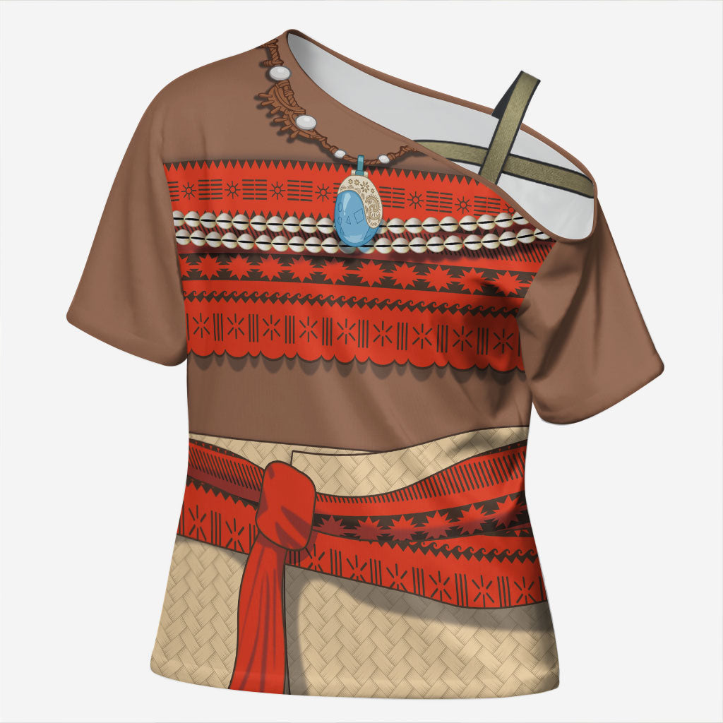 Polynesia Ocean Princess Inspired Cosplay Costume Cross Shoulder Shirt