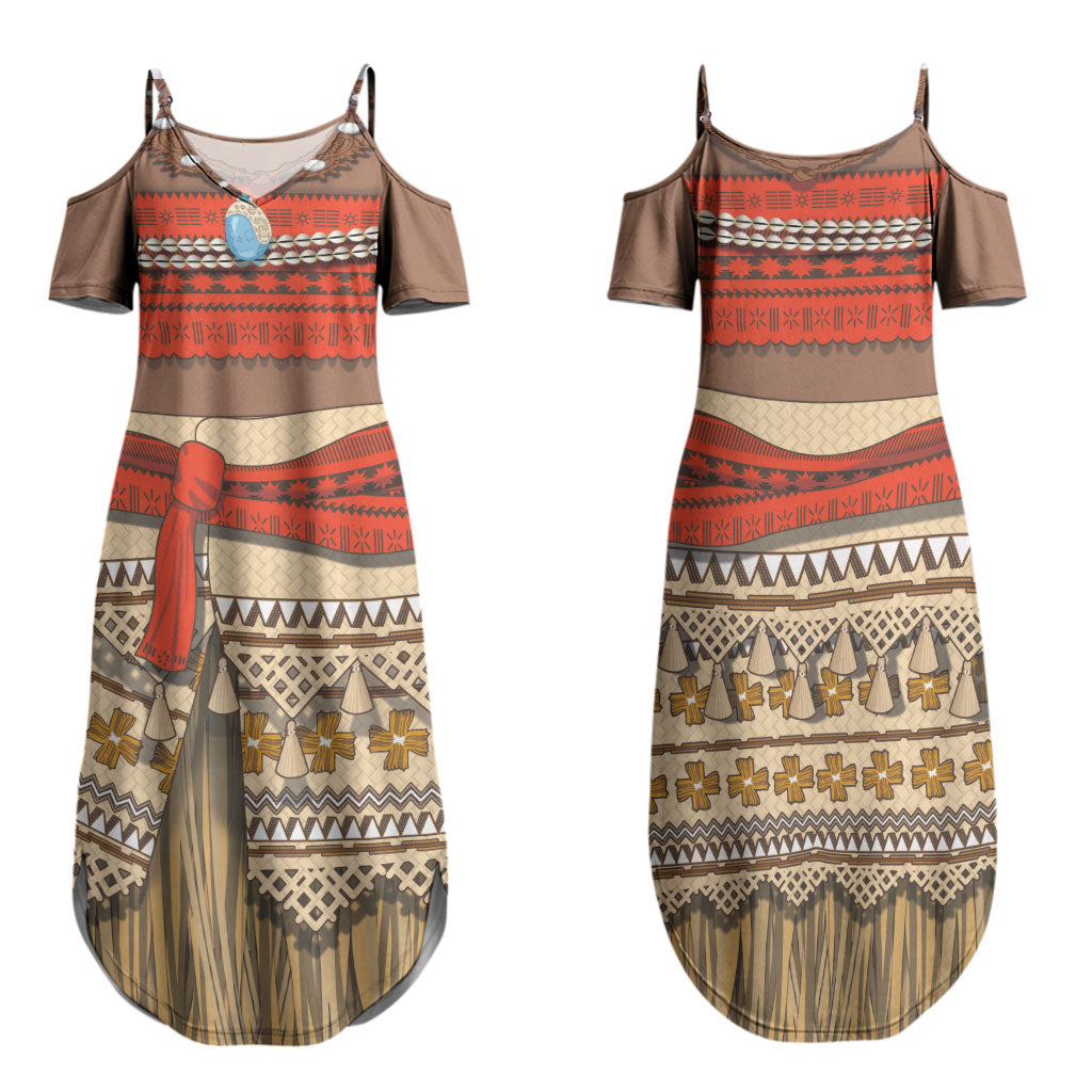 Polynesia Ocean Princess Inspired Cosplay Costume Family Matching Summer Maxi Dress and Hawaiian Shirt