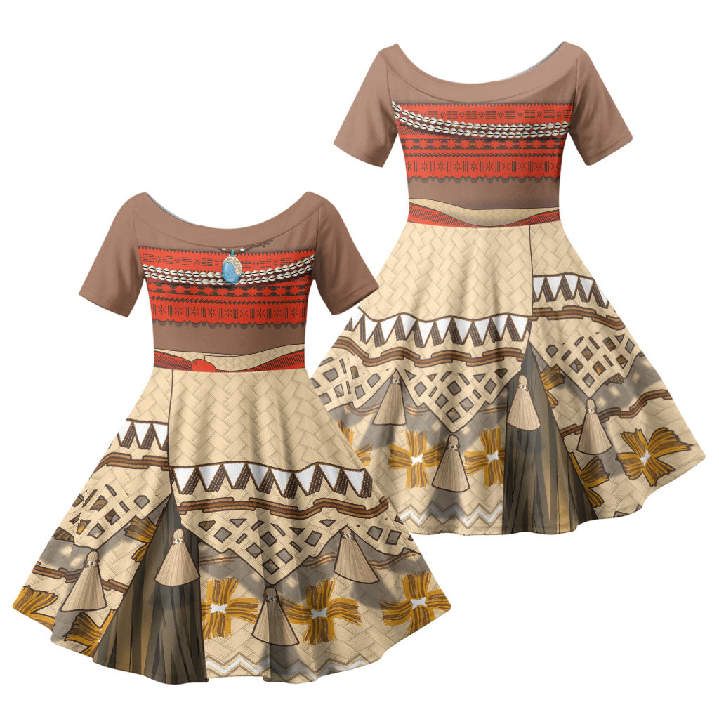 Polynesia Ocean Princess Inspired Cosplay Costume Family Matching Tank Maxi Dress and Hawaiian Shirt