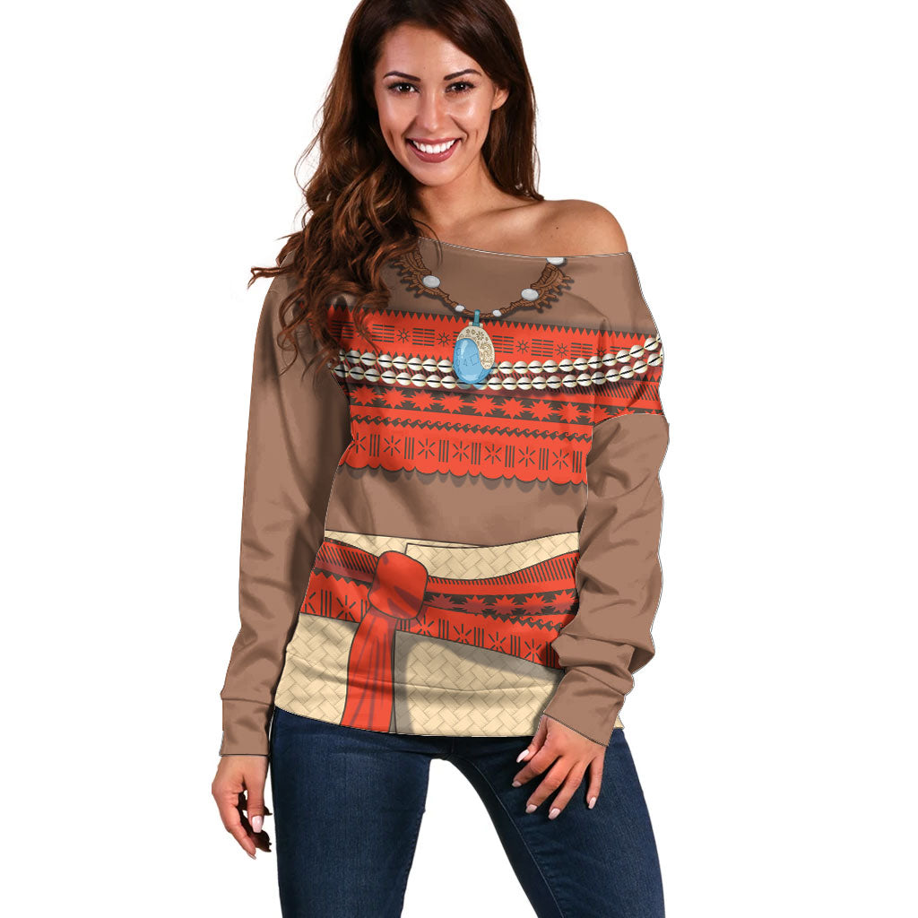 Polynesia Ocean Princess Inspired Cosplay Costume Off Shoulder Sweater