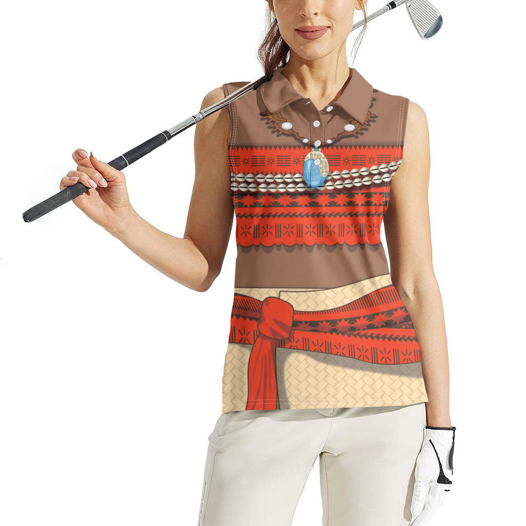 Polynesia Ocean Princess Inspired Cosplay Costume Women Sleeveless Polo Shirt