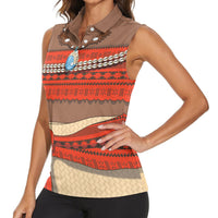 Polynesia Ocean Princess Inspired Cosplay Costume Women Sleeveless Polo Shirt