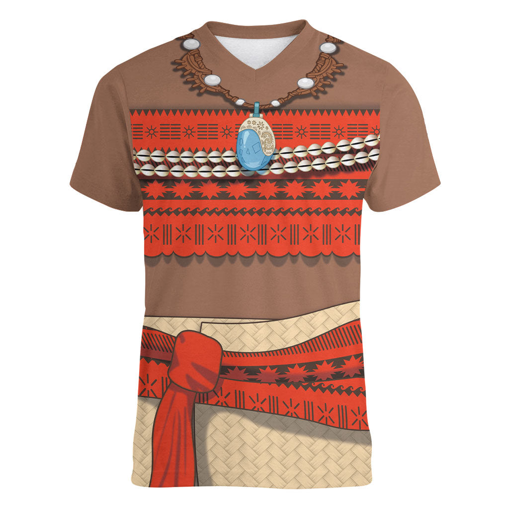 Polynesia Ocean Princess Inspired Cosplay Costume Women V-Neck T-Shirt