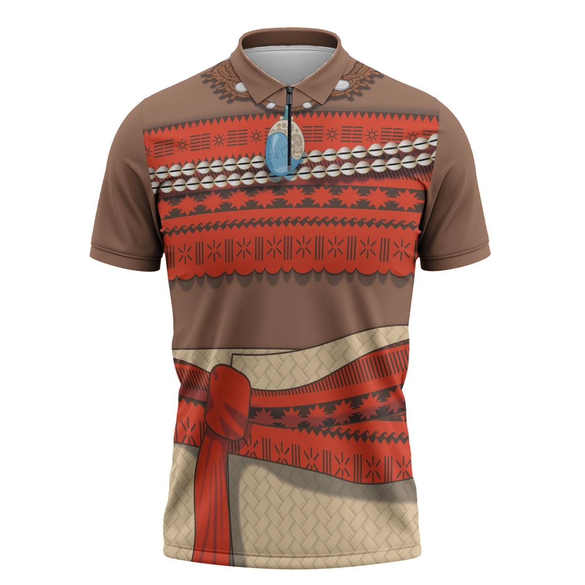 Polynesia Ocean Princess Inspired Cosplay Costume Zipper Polo Shirt