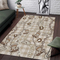 Hawaii Palaka Cowboy Area Rug Shell Maile Lei With Western Patterns - Polynesian Pride