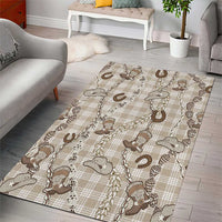 Hawaii Palaka Cowboy Area Rug Shell Maile Lei With Western Patterns - Polynesian Pride
