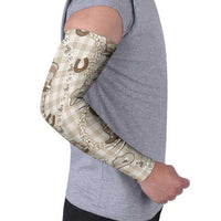 Hawaii Palaka Cowboy Arm Sleeves Shell Maile Lei With Western Patterns - Polynesian Pride