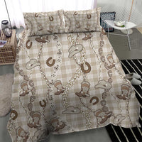 Hawaii Palaka Cowboy Bedding Set Shell Maile Lei With Western Patterns - Polynesian Pride