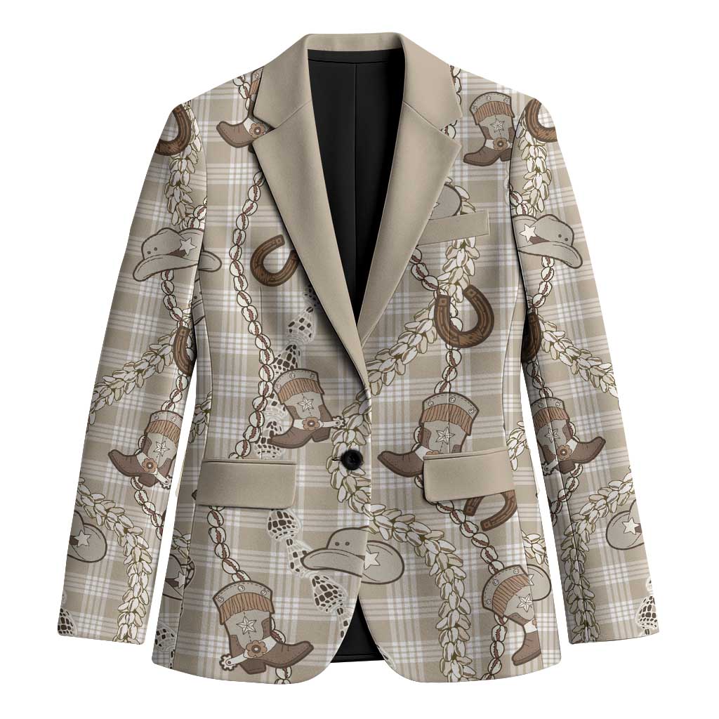 Hawaii Palaka Cowboy Blazer Shell Maile Lei With Western Patterns - Polynesian Pride