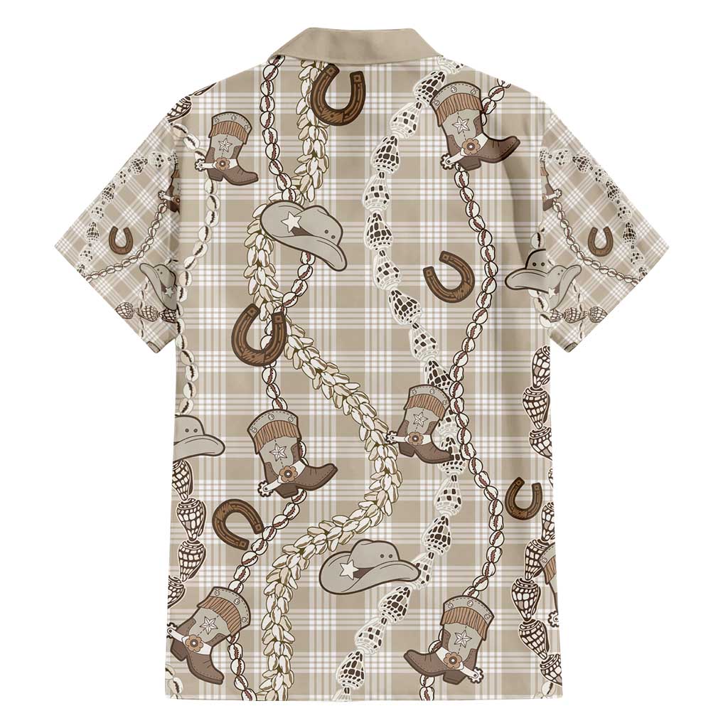 Hawaii Palaka Cowboy Hawaiian Shirt Shell Maile Lei With Western Patterns - Polynesian Pride